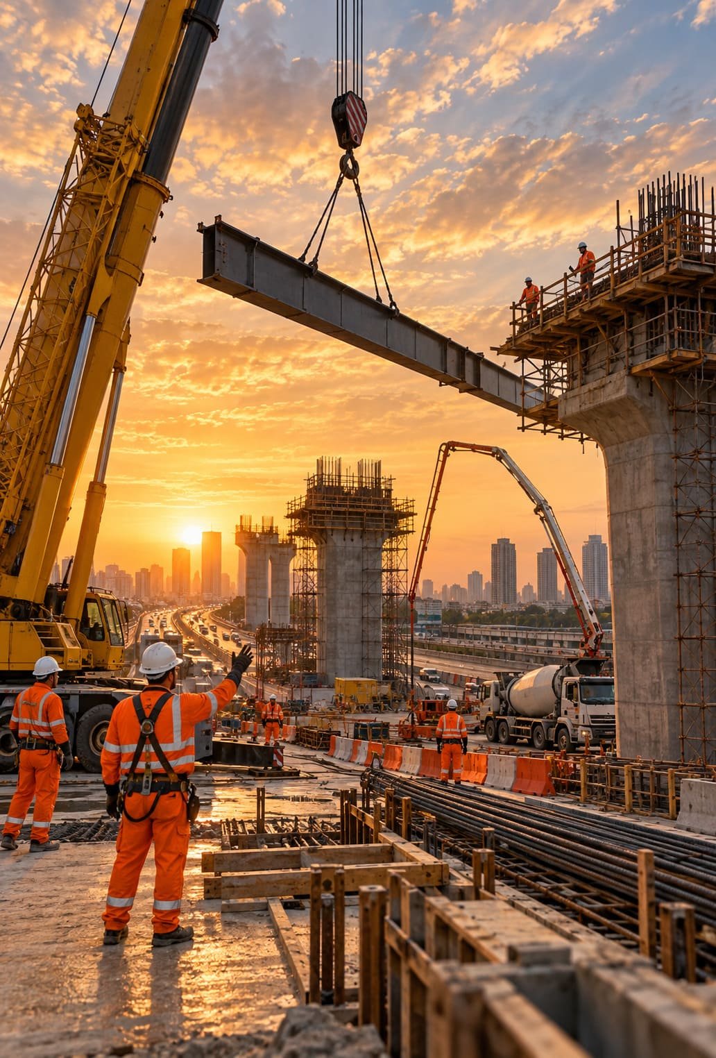 Obras da Ponte ao Pôr do Sol (1)